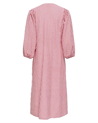 Only - ONLRolly Midi Stripe Kjole - High Risk Red